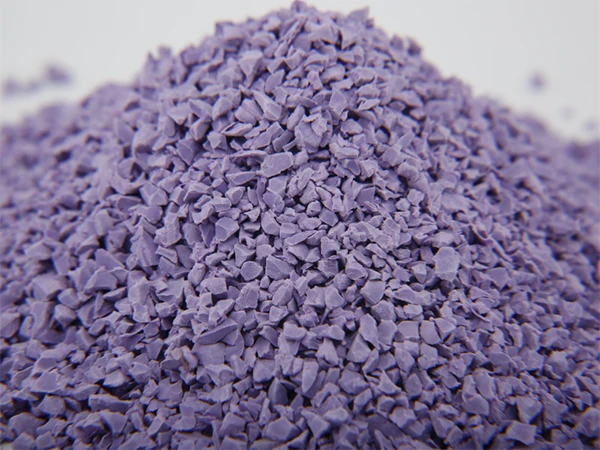 Loose purple EPDM granules