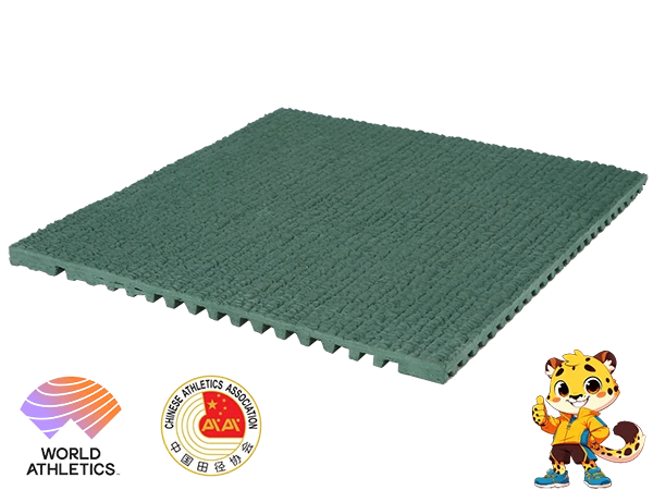 Prefabricated rubber track sample display