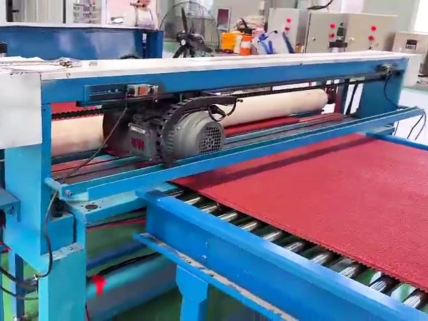 The machine is producing sports flooring.