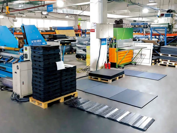 Rubber mat production workshop